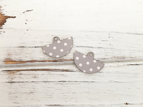 3 Styles in 1 Earrings - White and Grey Polka Dots