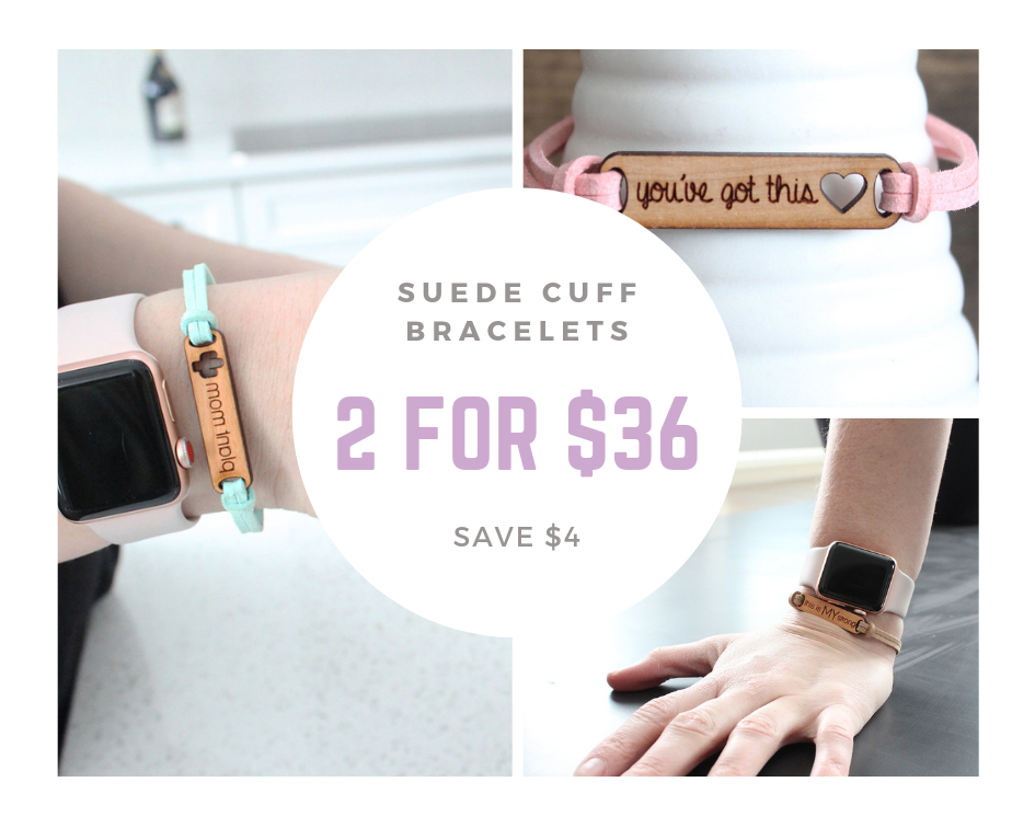 2 Suede Cuff Bracelets for $36