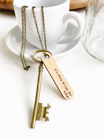 It's Okay to Ask For Help Reminder Necklace
