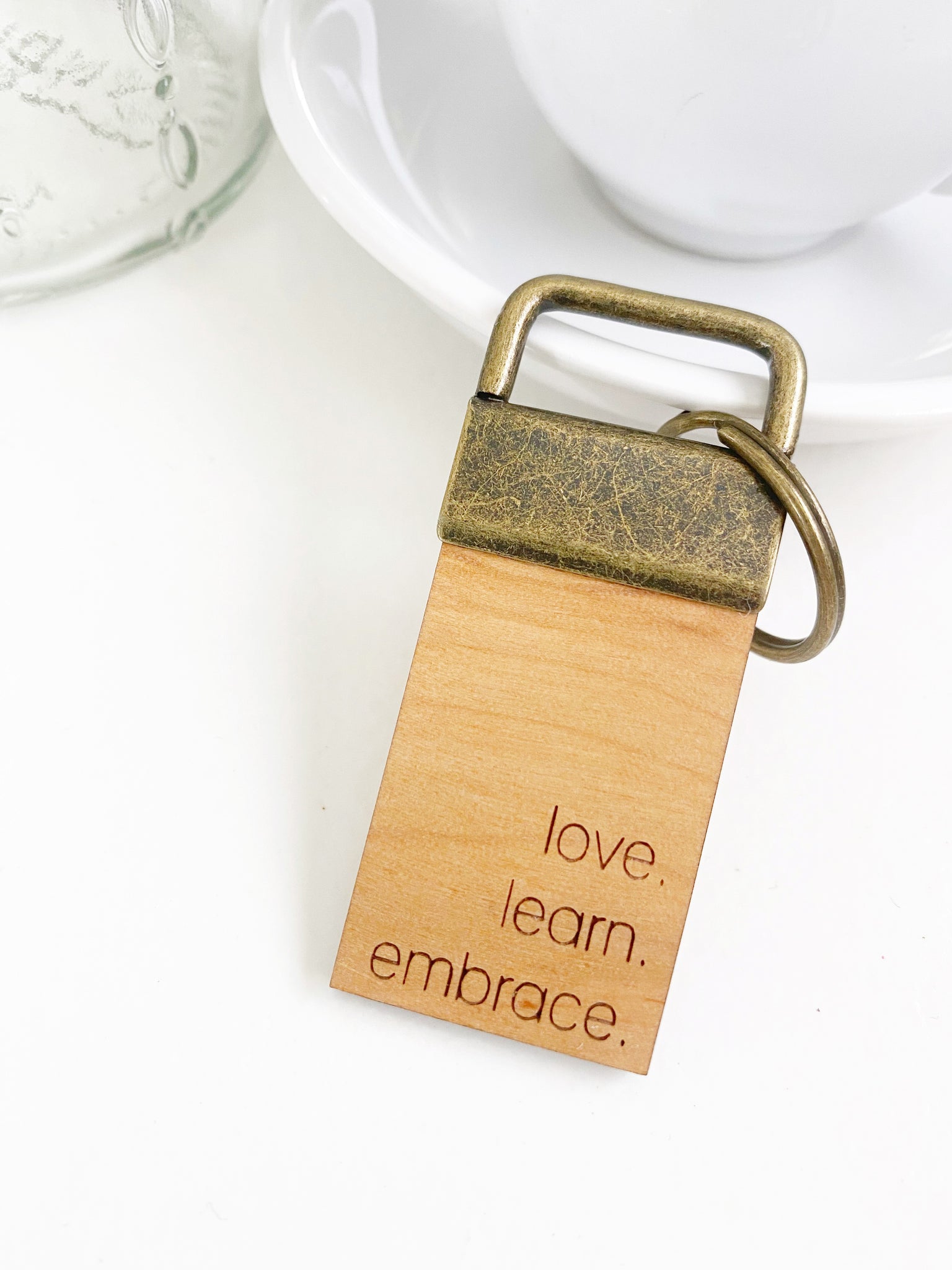 Love.Learn.Embrace Keychain