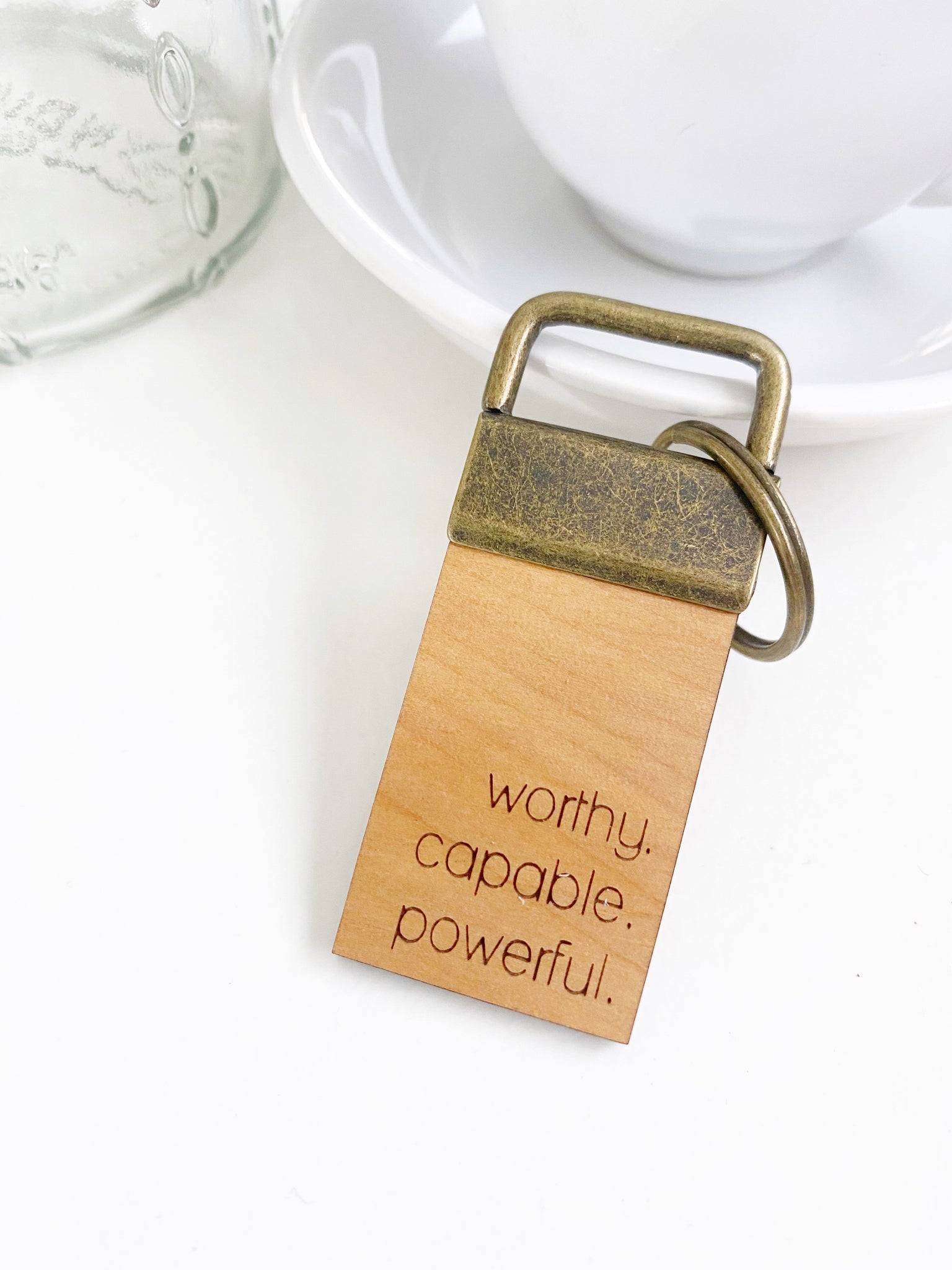 Worthy.Capable.Powerful Keychain