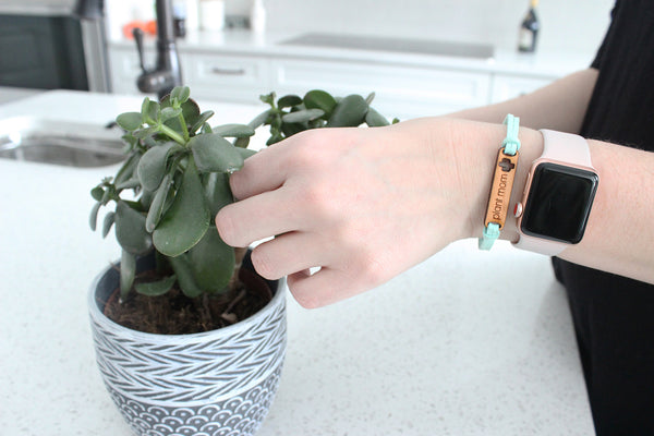 Faux Suede and Cherry Wood Bracelet - Plant Mom