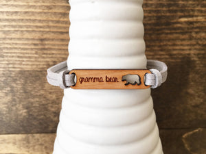 Gramma Bear Suede Cuff Bracelet 