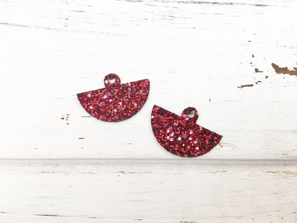 3 Styles in 1 Earrings - Red Glitter