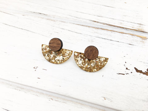 3 Styles in 1 Earrings - Gold Glitter