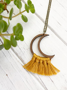 Tassel Necklace - Crescent Moon
